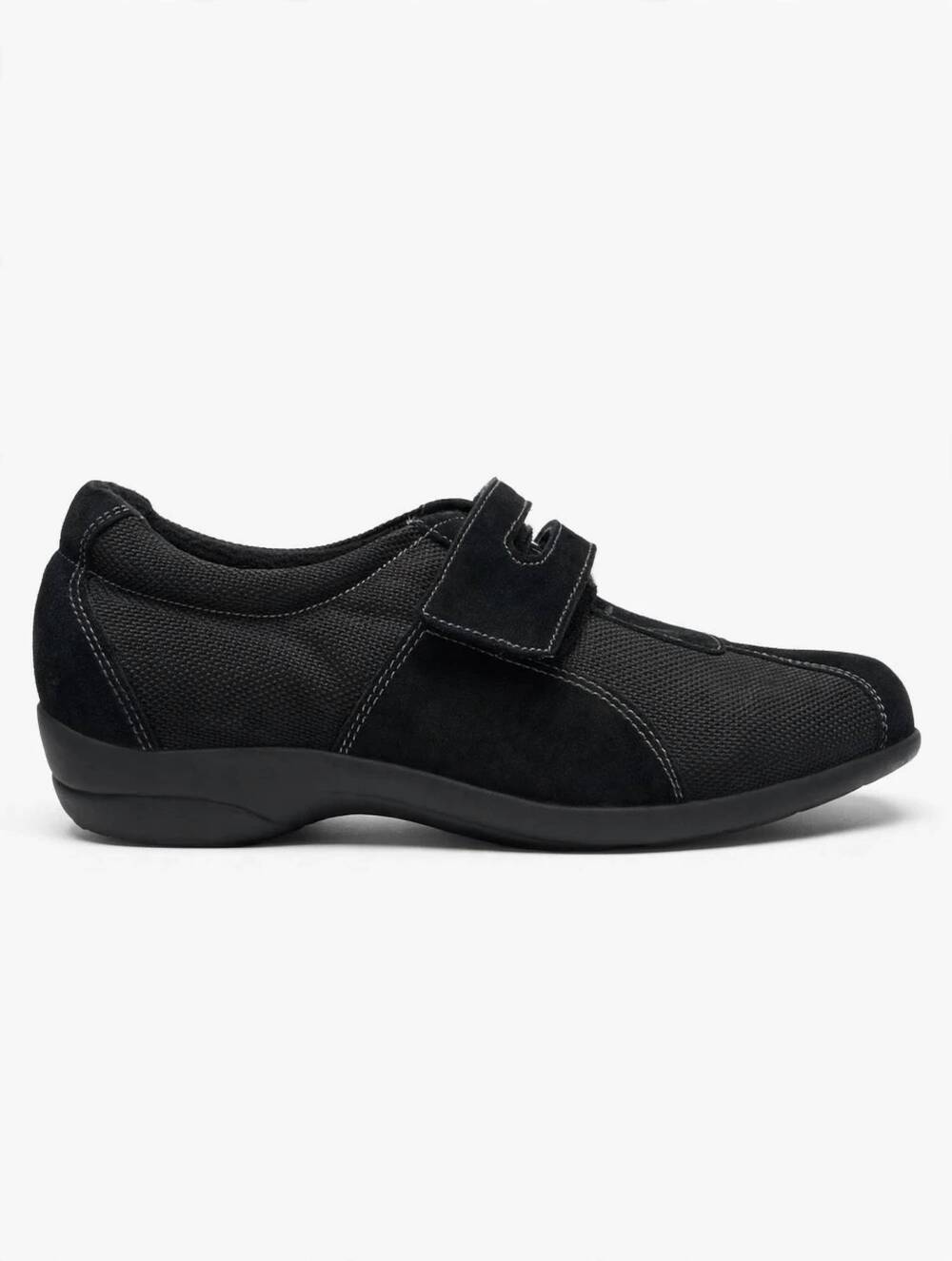 NEW MUNRO women's jolie flats in black fabric/kid suede